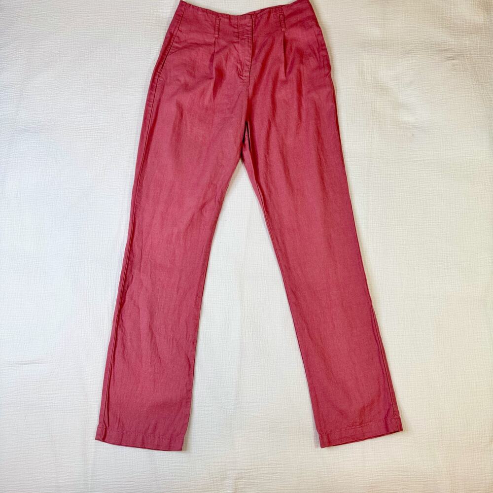 RE/VAMPED Linen Pants Pink Straight Leg Women’s XS Coastal Resortwear Sorority - Picture 13 of 16